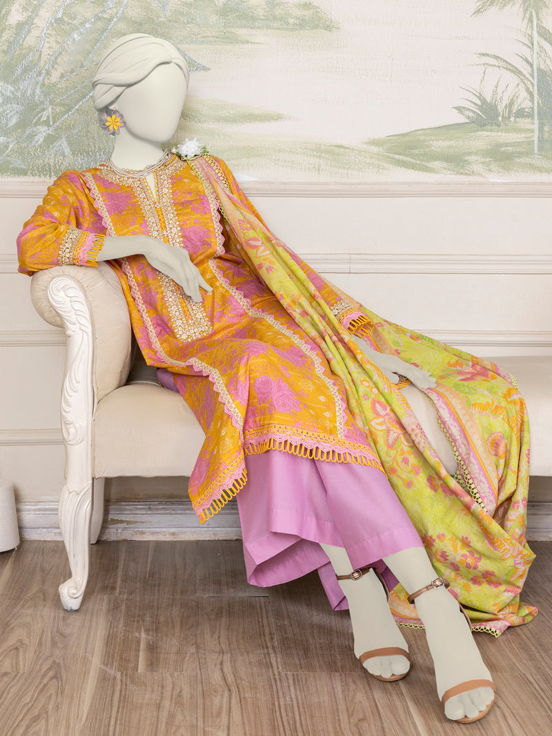 Multicolor Lawn Embroidered 3 Piece Unstitched Suit | PLU-24-1568