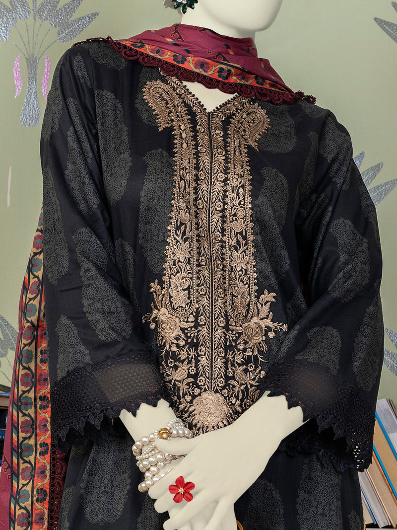 Multicolor Lawn Embroidered 3 Piece Stitched Suit | PLS-24-7552