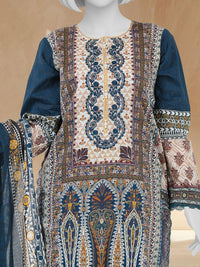 Lawn Embroidered 3 Piece Unstitched | PLUE261048BU