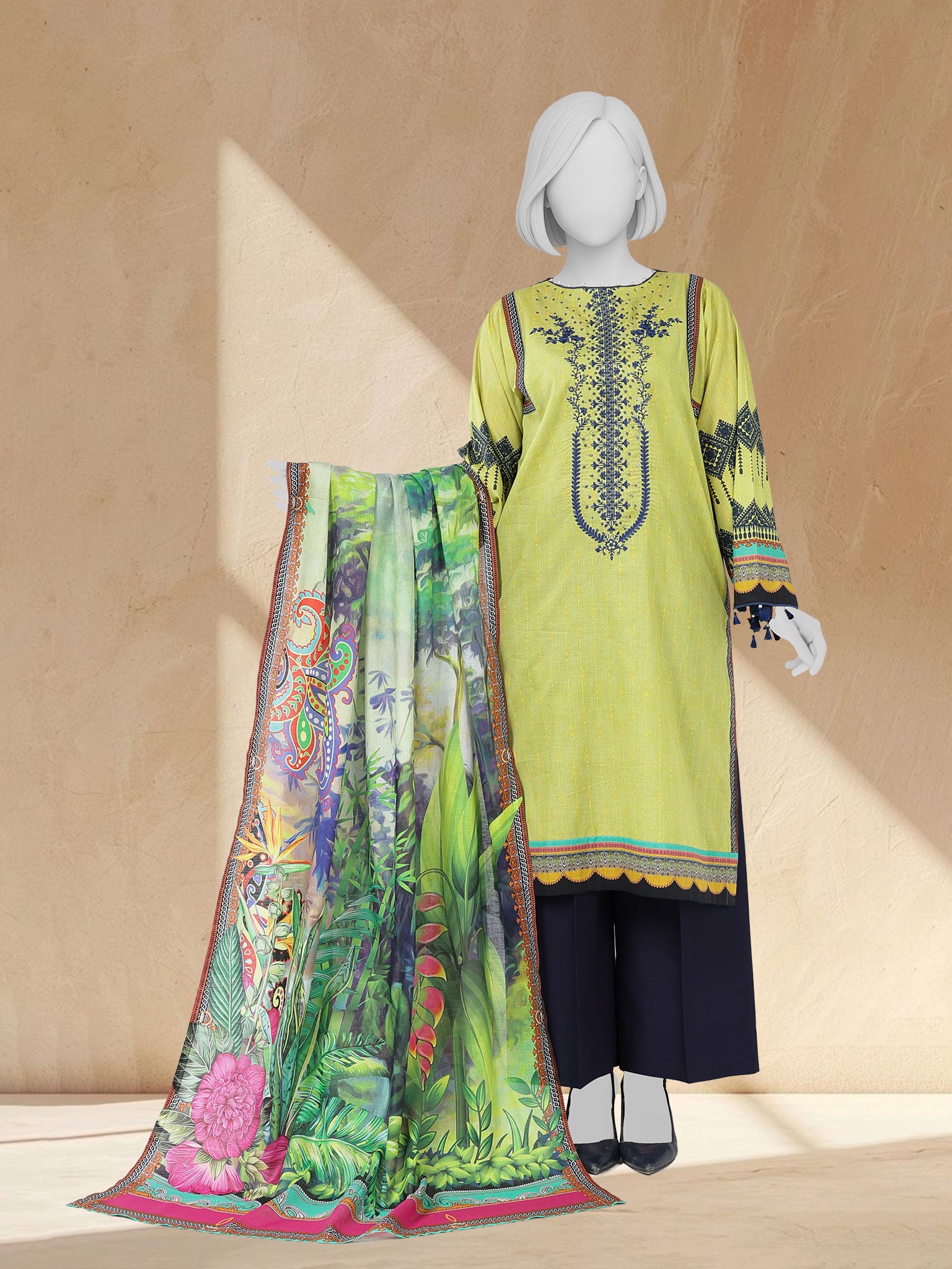 Lawn Embroidered 3 Piece Unstitched | PLUE261321U