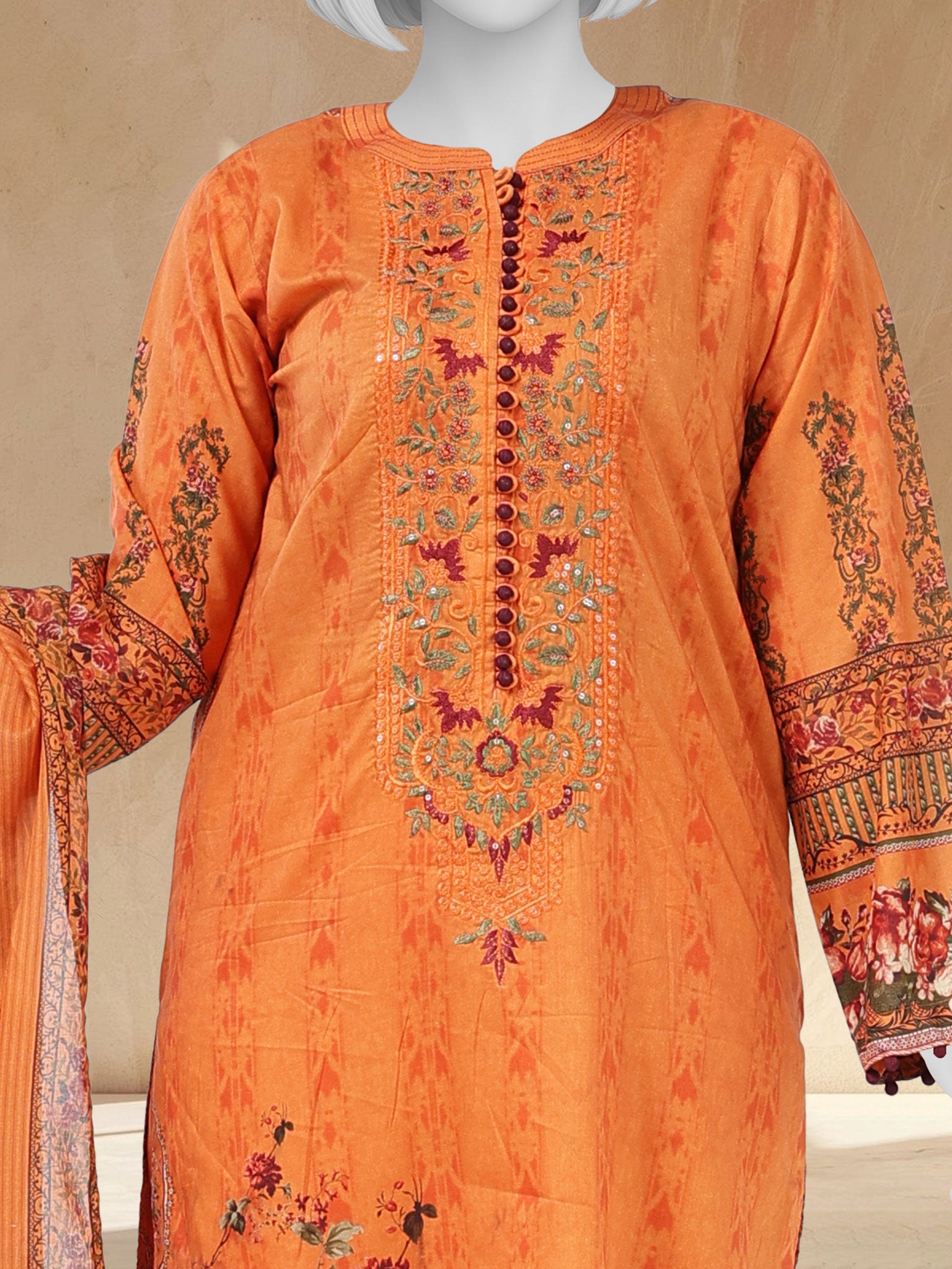 Lawn Embroidered 3 Piece Unstitched | PLUE261435U