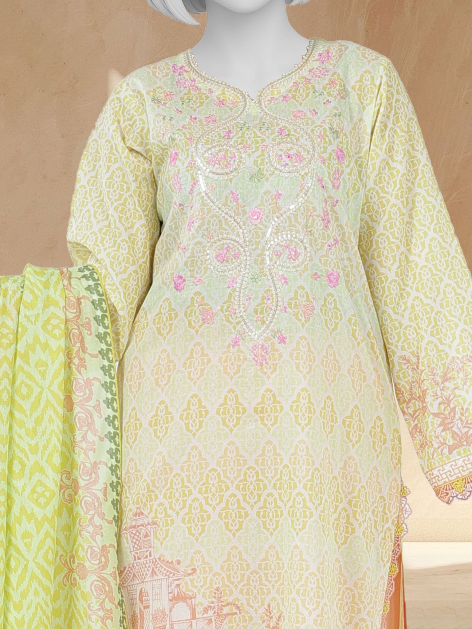 Lawn Embroidered 3 Piece Unstitched | PLUE261507U