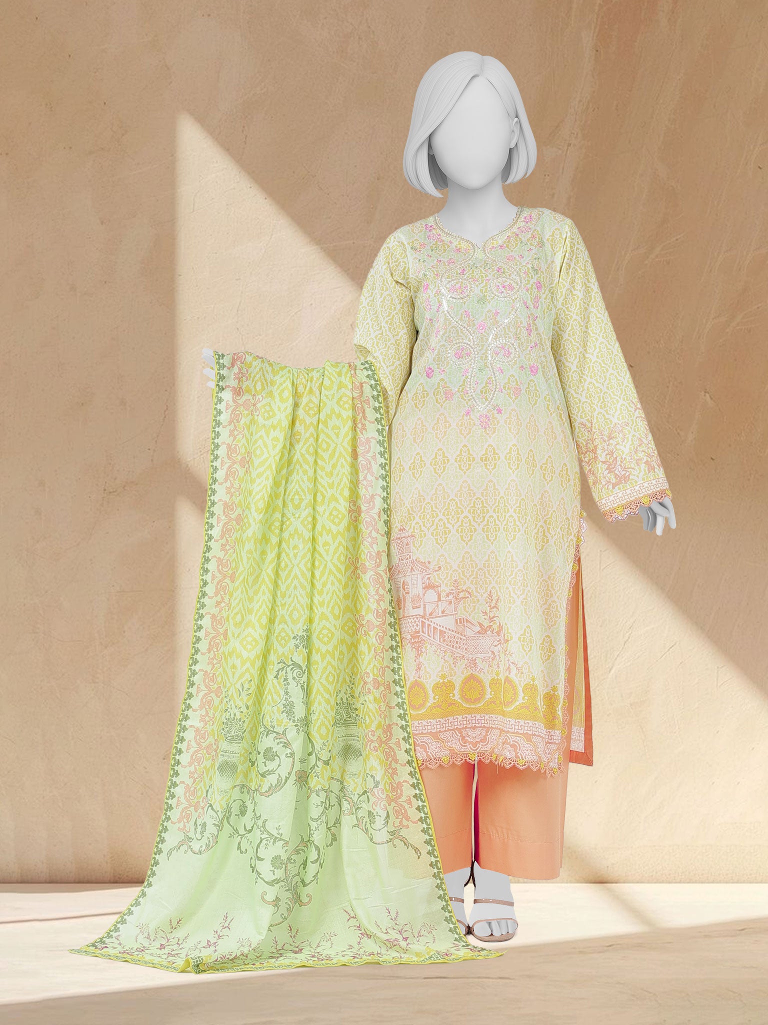 Lawn Embroidered 3 Piece Unstitched | PLUE261507U