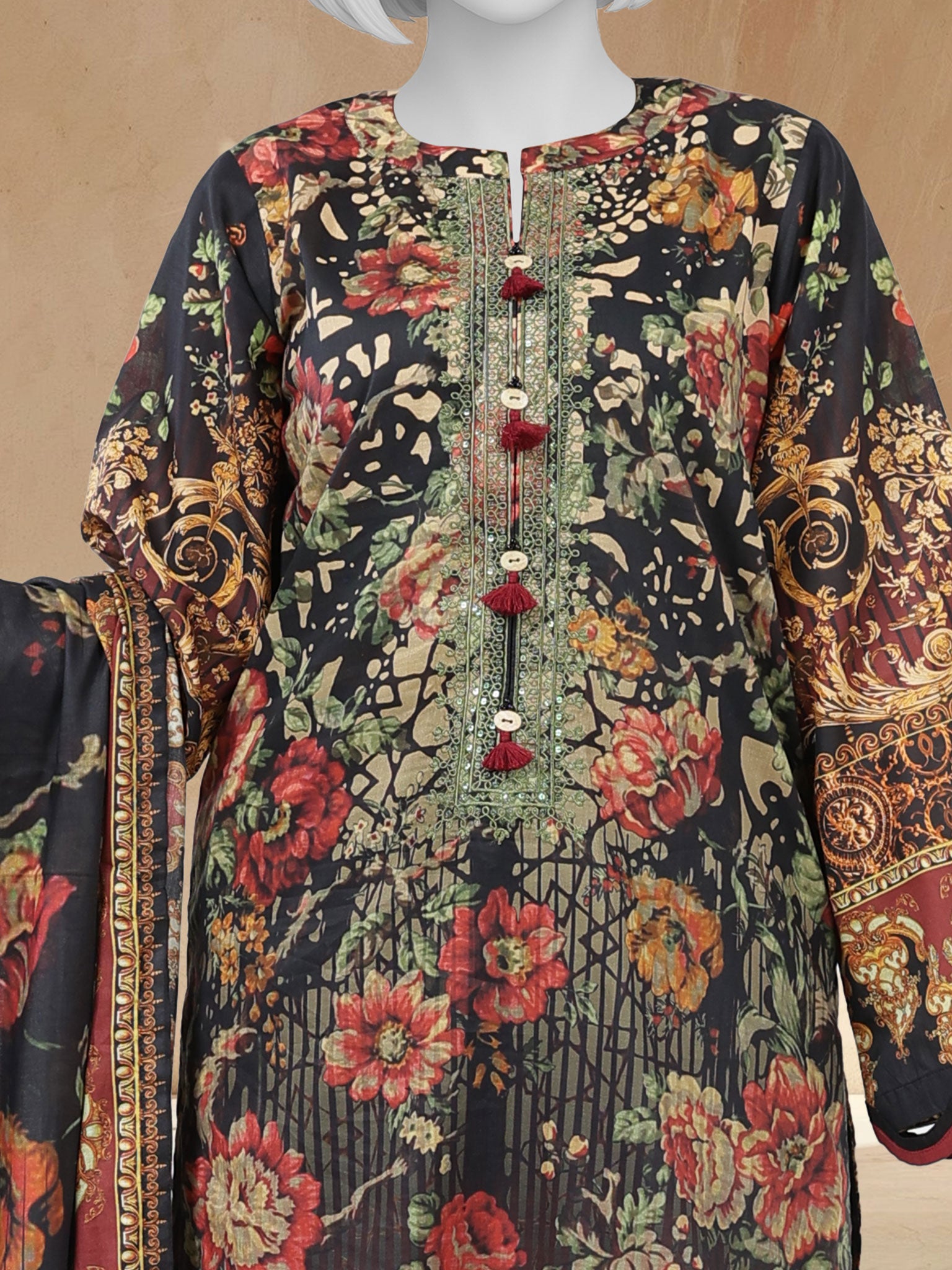 Lawn Embroidered 3 Piece Unstitched | PLUE261561U