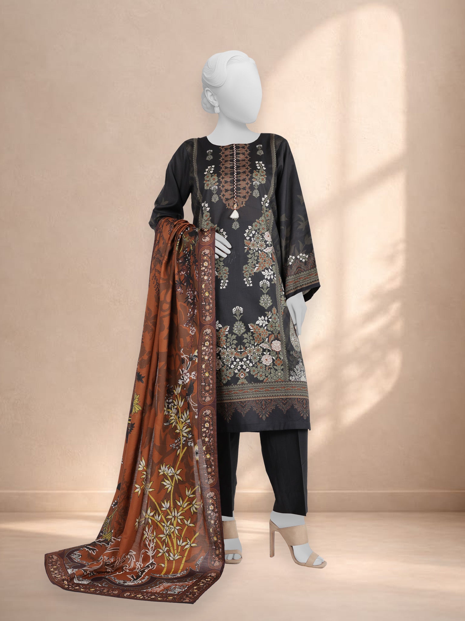 3Pc Stitched Printed Lawn  Suit | PLS251102