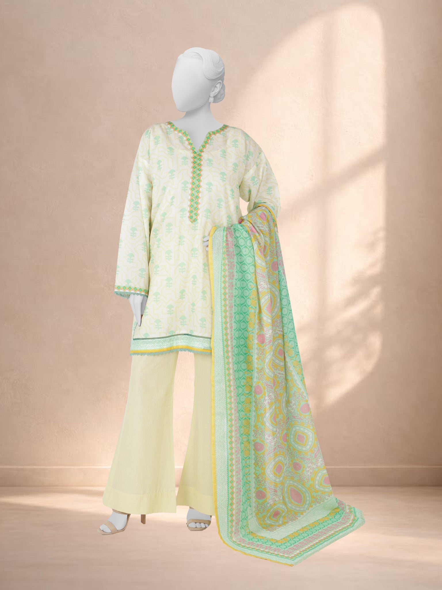 3Pc Stitched Printed Lawn  Suit | PLS251182