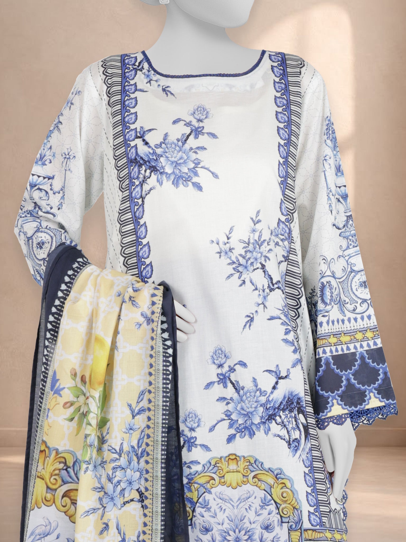 3Pc Stitched Printed Lawn  Suit | PLS251300