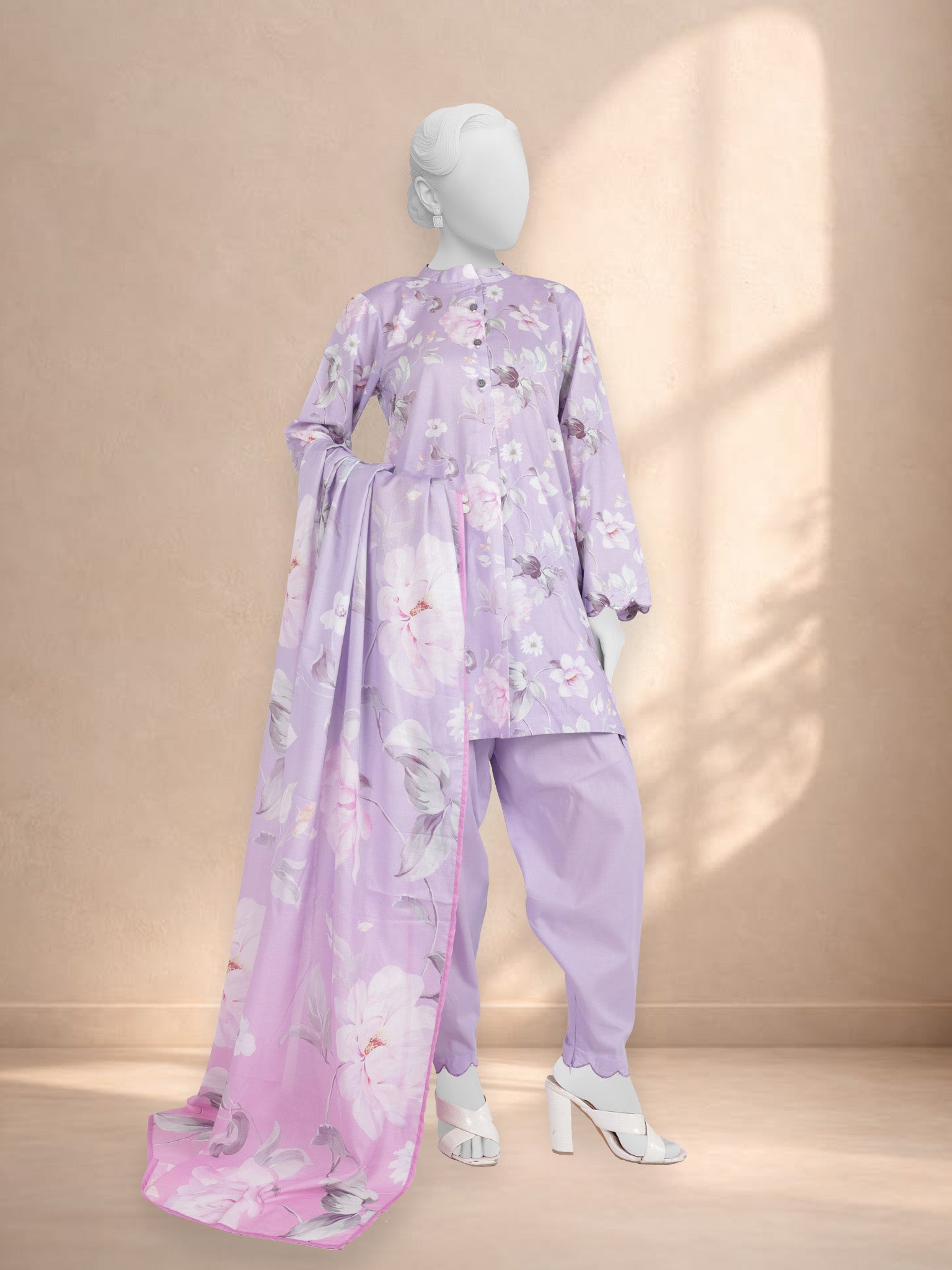 3Pc Stitched Printed Lawn  Suit | PLS251301