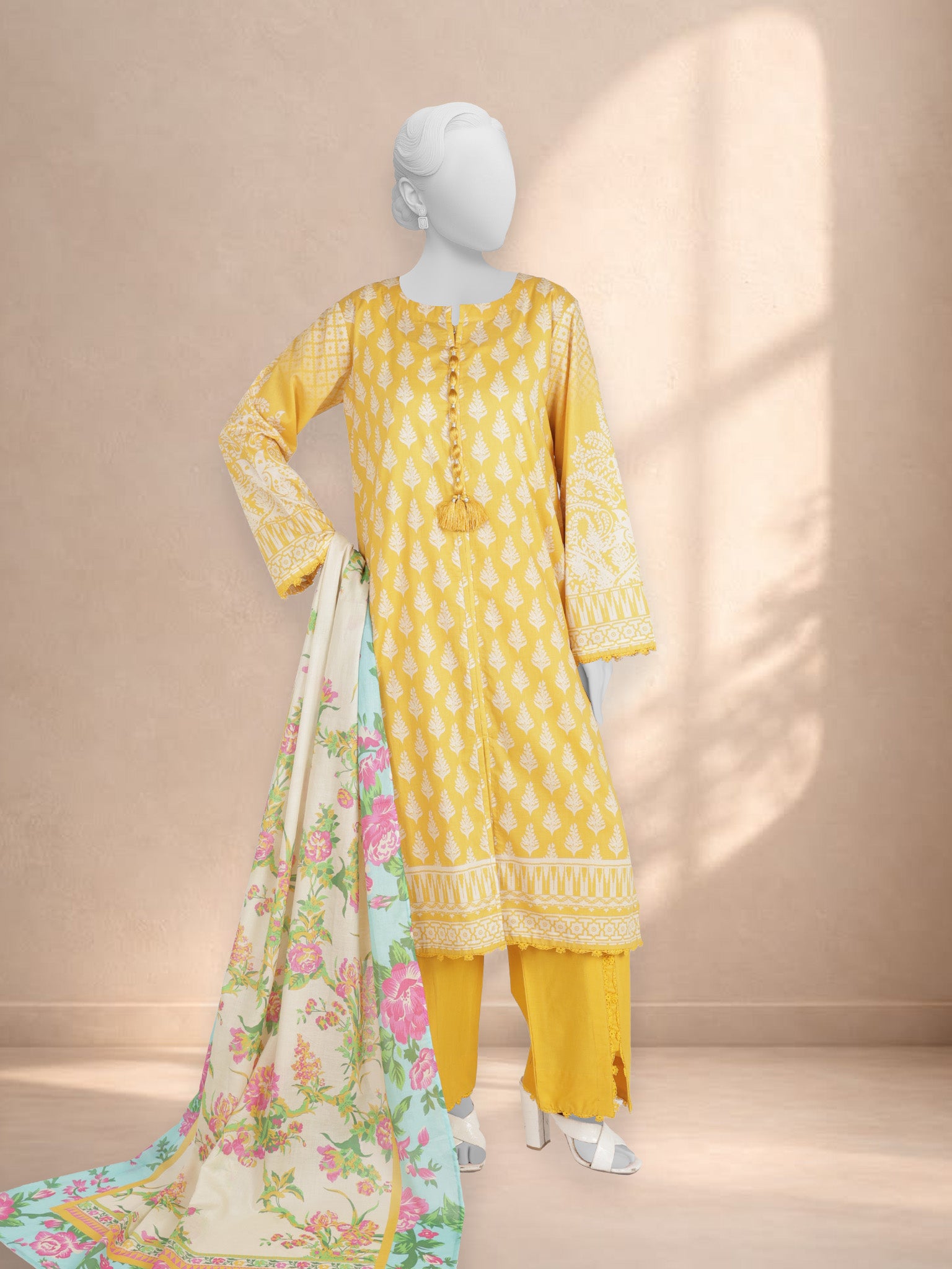 3Pc Stitched Printed Lawn  Suit | PLS251303