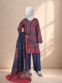 3Pc Stitched Printed Lawn  Suit | PLS251489