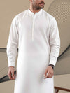 White Latha Unstitched Fabric | PMU-10118