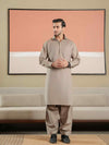 Fungi Brown Latha Unstitched Fabric | PMU-10128