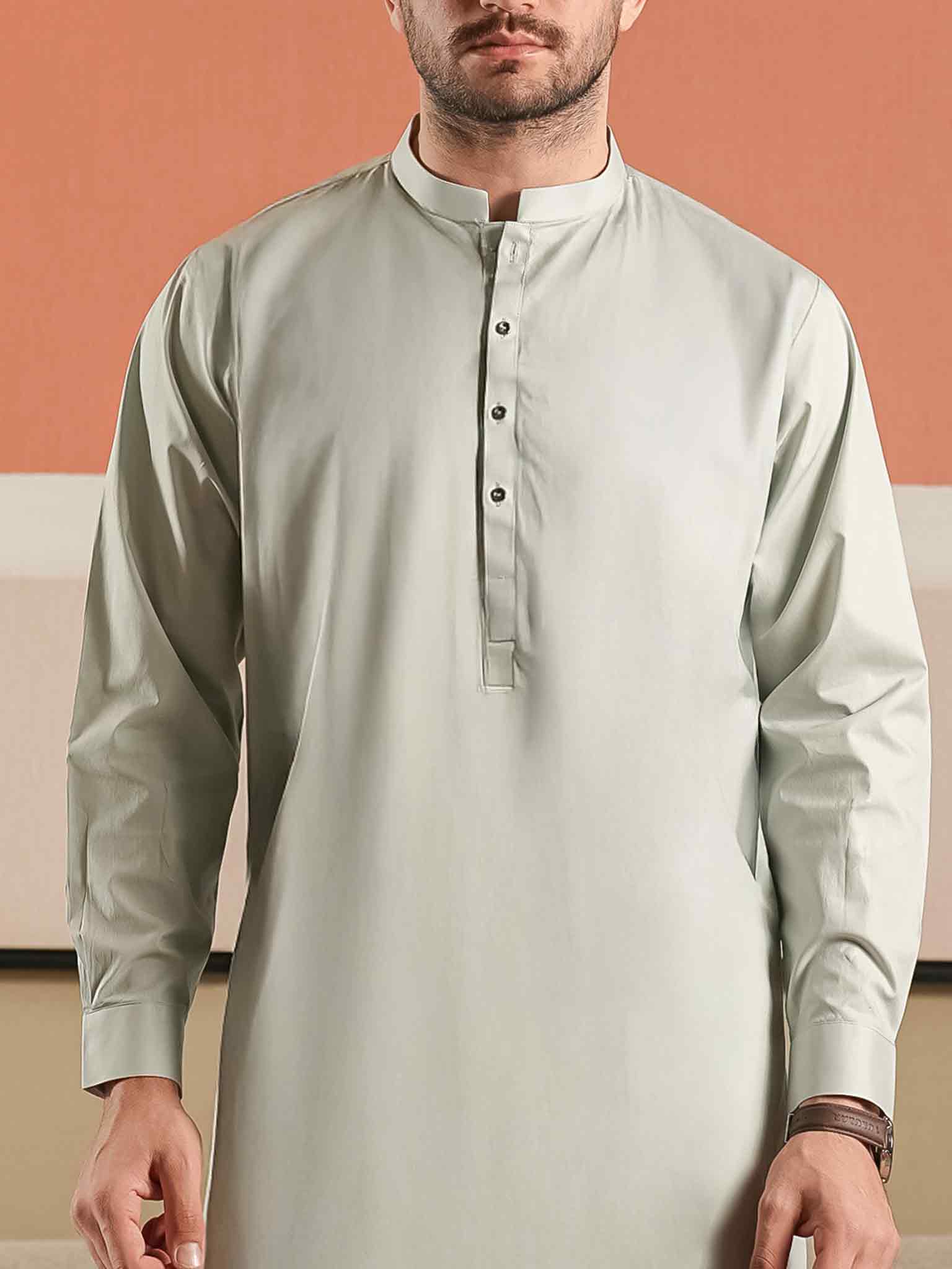 Steel Grey Latha Unstitched Fabric | PMU-10129