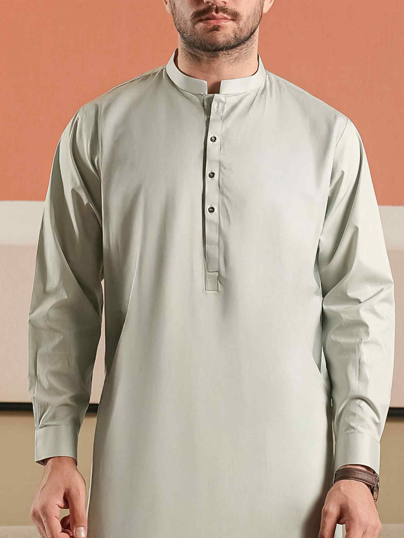 Steel Grey Latha Unstitched Fabric | PMU-10129