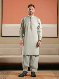 Steel Grey Latha Unstitched Fabric | PMU-10129