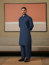 Dark Blue Latha Unstitched Fabric | PMU-10131