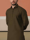Dark Brown Latha Unstitched Fabric | PMU-10132