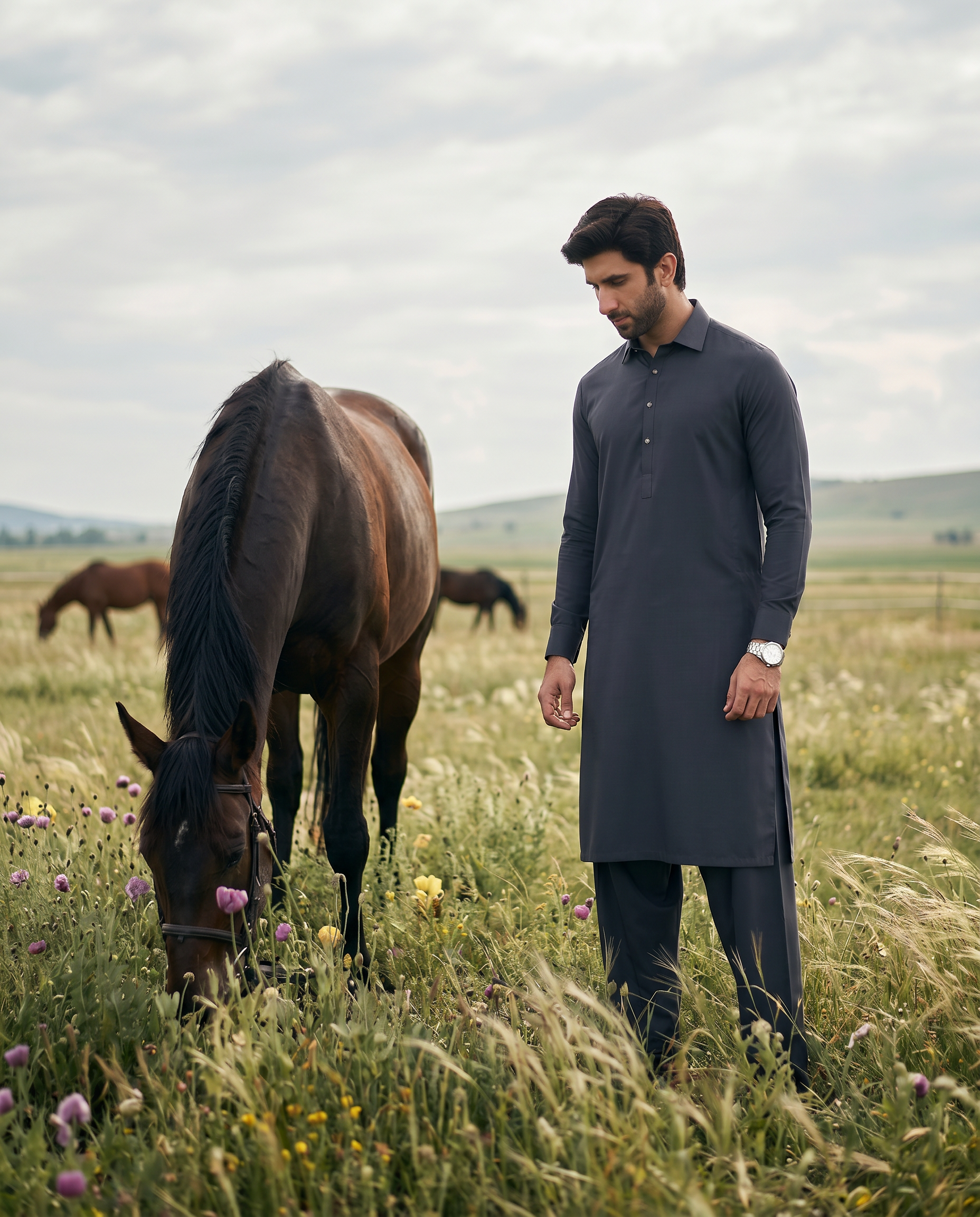 Slub Blended Men Unstitched Fabric | PMU-10154BX