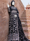 Black Chiffon Embroidered 3Pc Unstitched Suit | PJ-LUX-U-24-0719