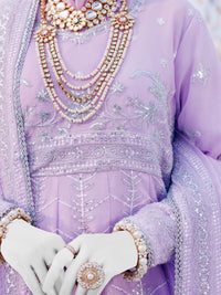 Lilac Chiffon Embroidered 3Pc Unstitched Suit | PJ-LUX-U-24-0718