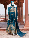 Emerald Chiffon Embroidered 3Pc Unstitched Suit | PJ-LUX-U-24-0713