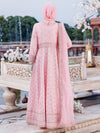 Light Pink Chiffon Embroidered 3Pc Unstitched Suit | PJ-LUX-U-24-0715