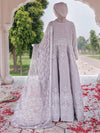 Grey Chiffon Embroidered 3Pc Unstitched Suit | PJ-LUX-U-24-0714