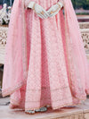 Light Pink Chiffon Embroidered 3Pc Unstitched Suit | PJ-LUX-U-24-0715