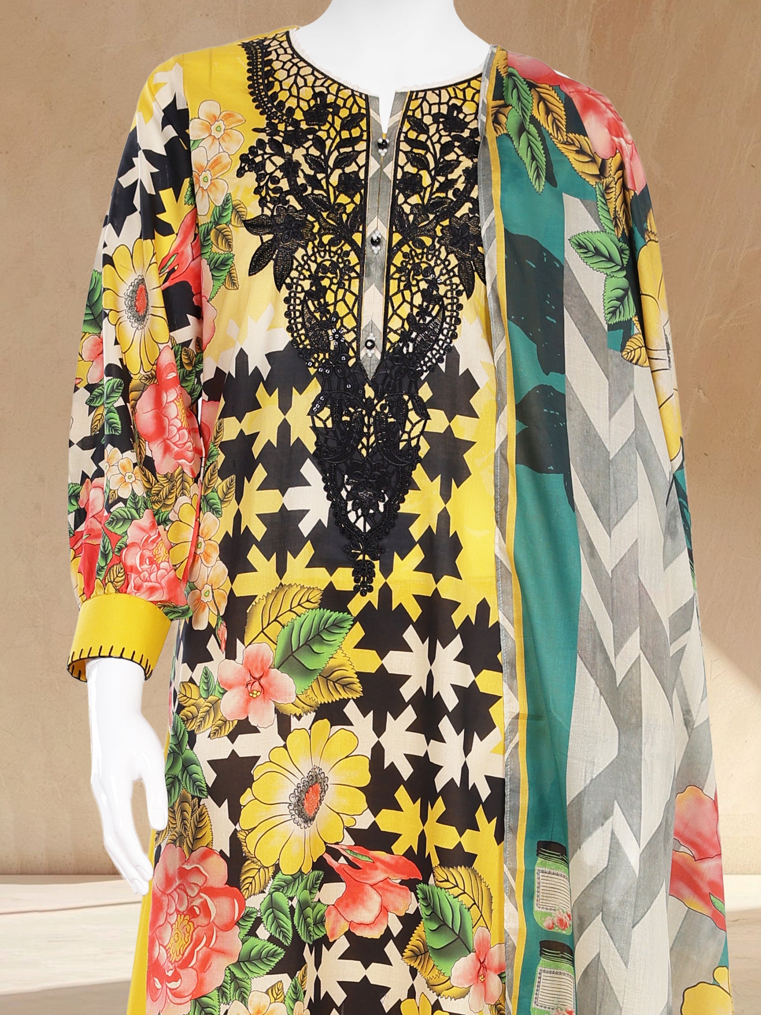 Lawn Embroidered 3 Piece Unstitched | PLUE261457U