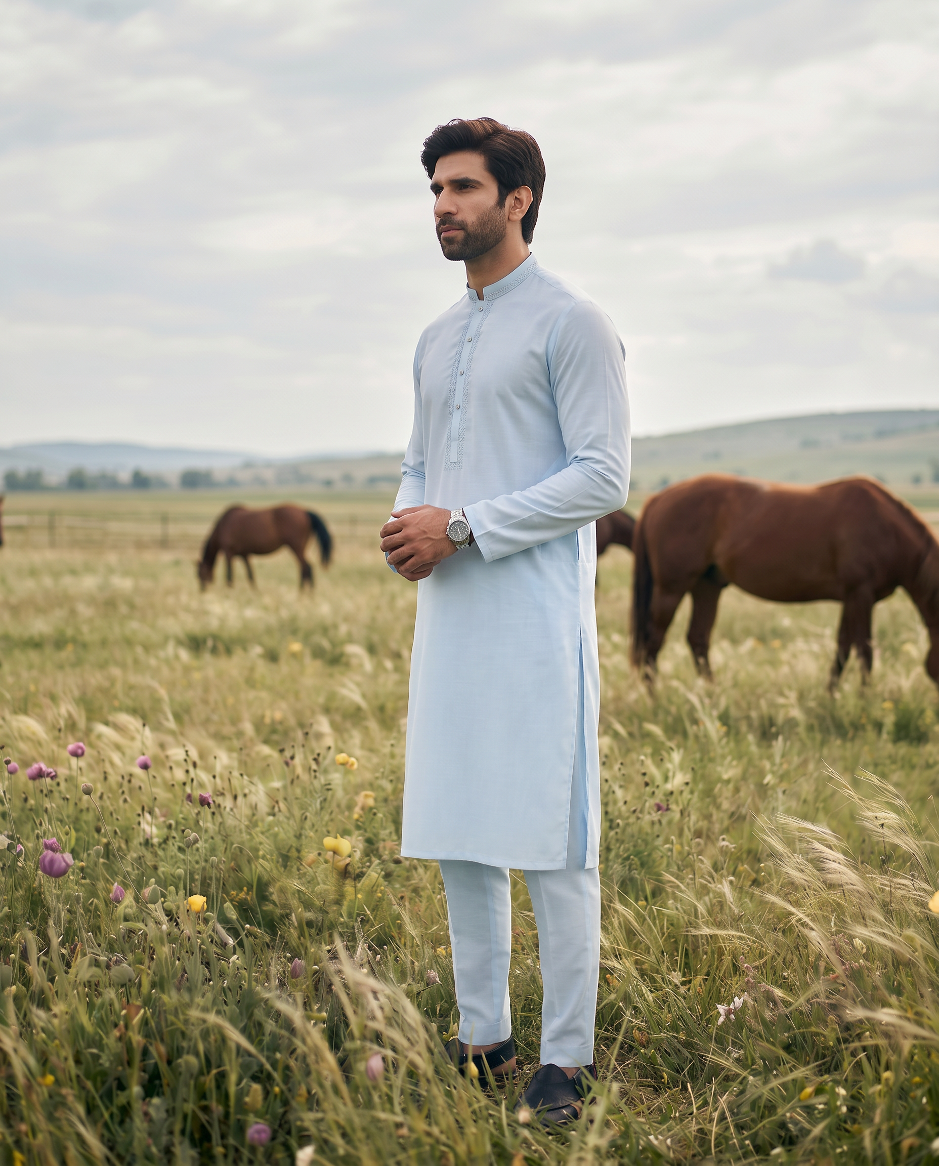 Slub Blended Men Unstitched Fabric | PMU-10146BX