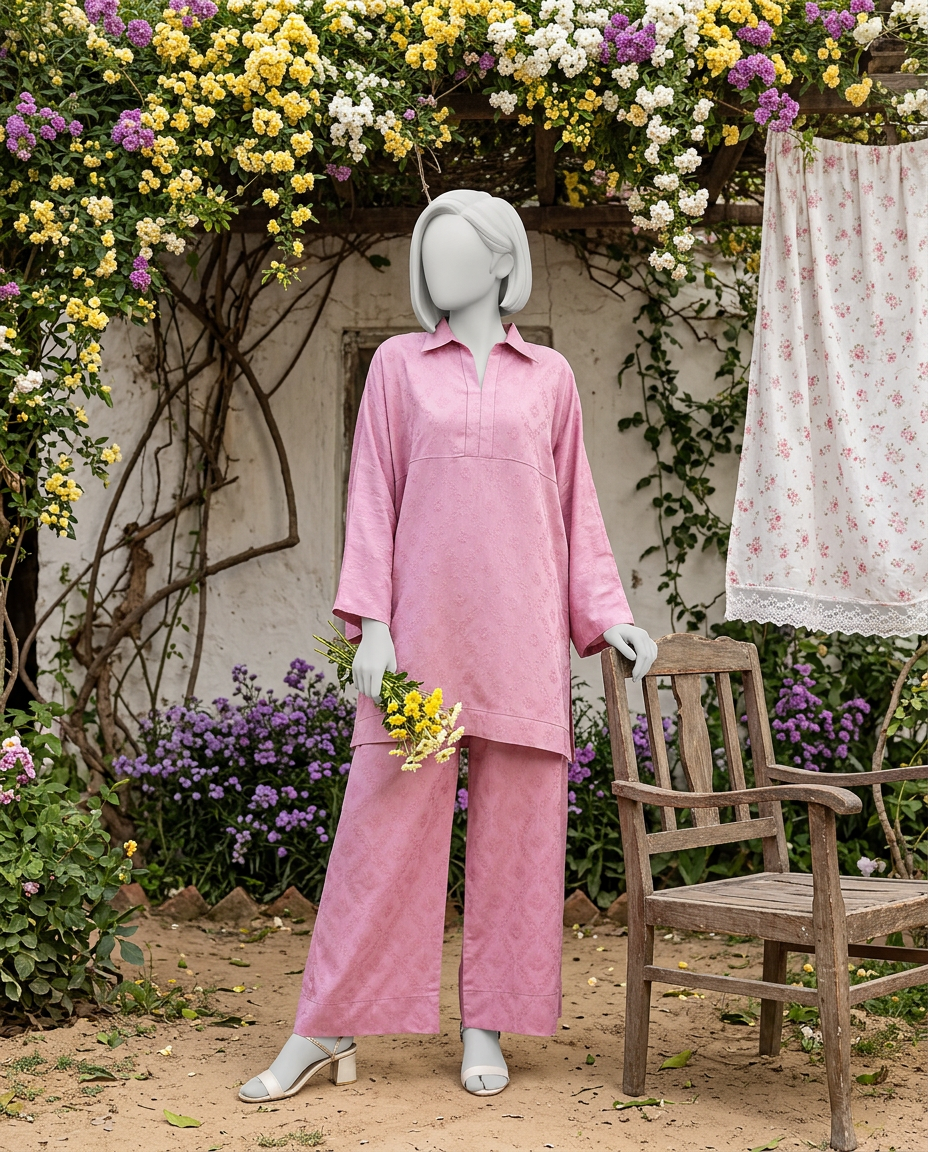 Luxury Jacquard Co-Ord Set  | PJPWS260590B