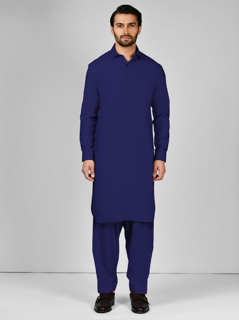 Blue Blended Kameez Shalwar | PMKS-10048