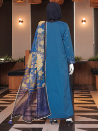 Blue Embroidered 3Pc Unstitched Suit | PJ-ESSU-24-0711