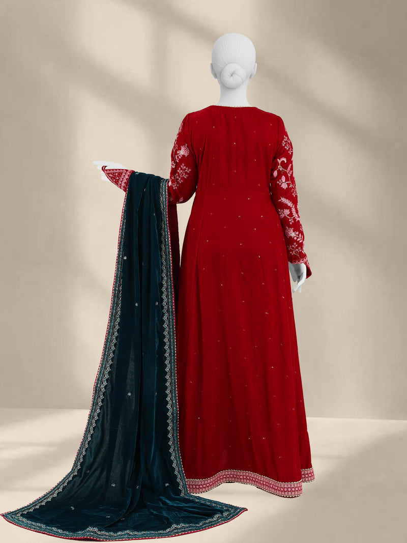 Luxury Velvet 3Pc Suit Stitched  | PJLXS-251051