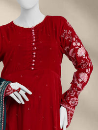 Luxury Velvet 3Pc Suit Stitched  | PJLXS-251051