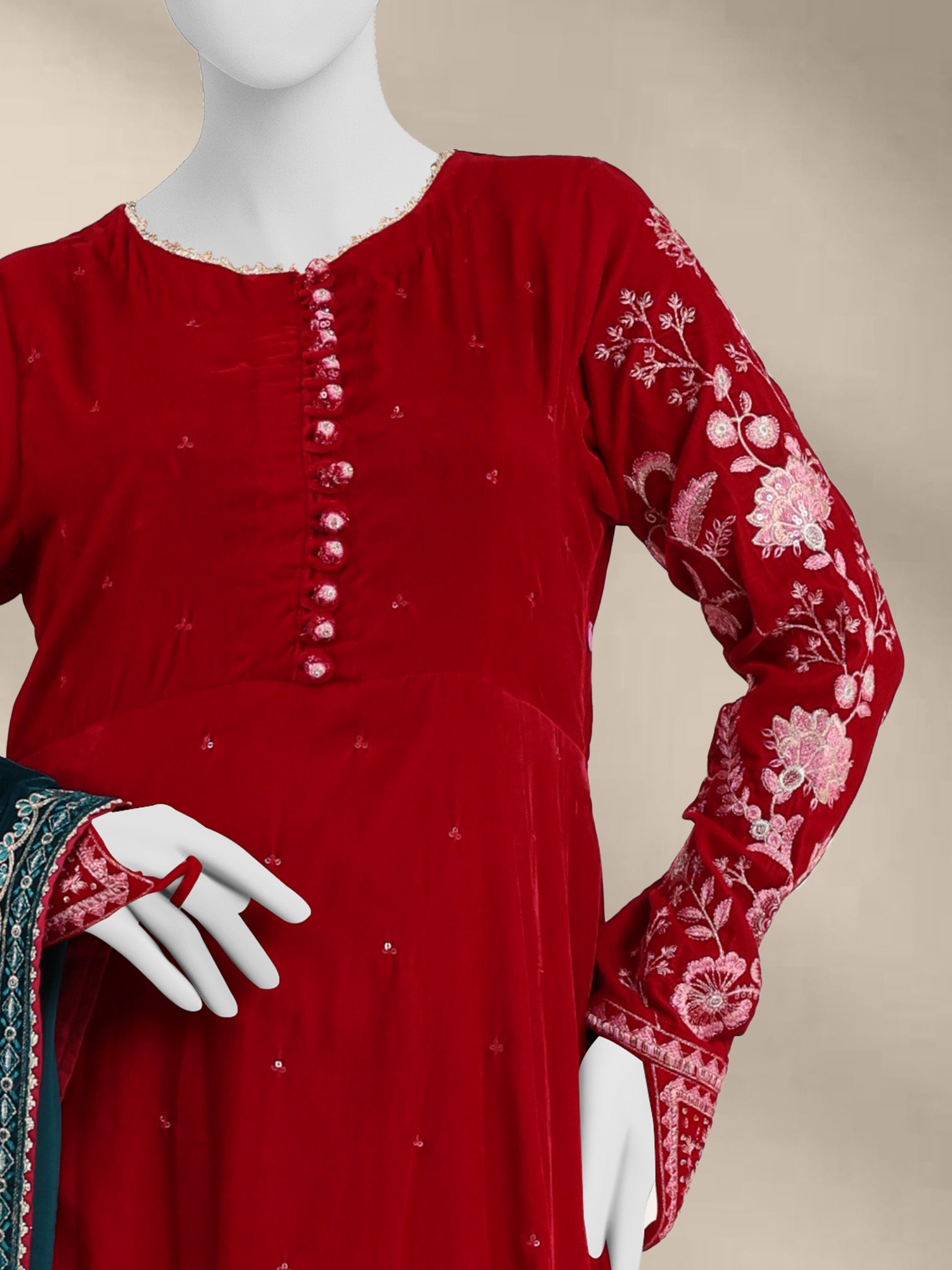 Luxury Velvet 3Pc Suit Stitched  | PJLXS-251051