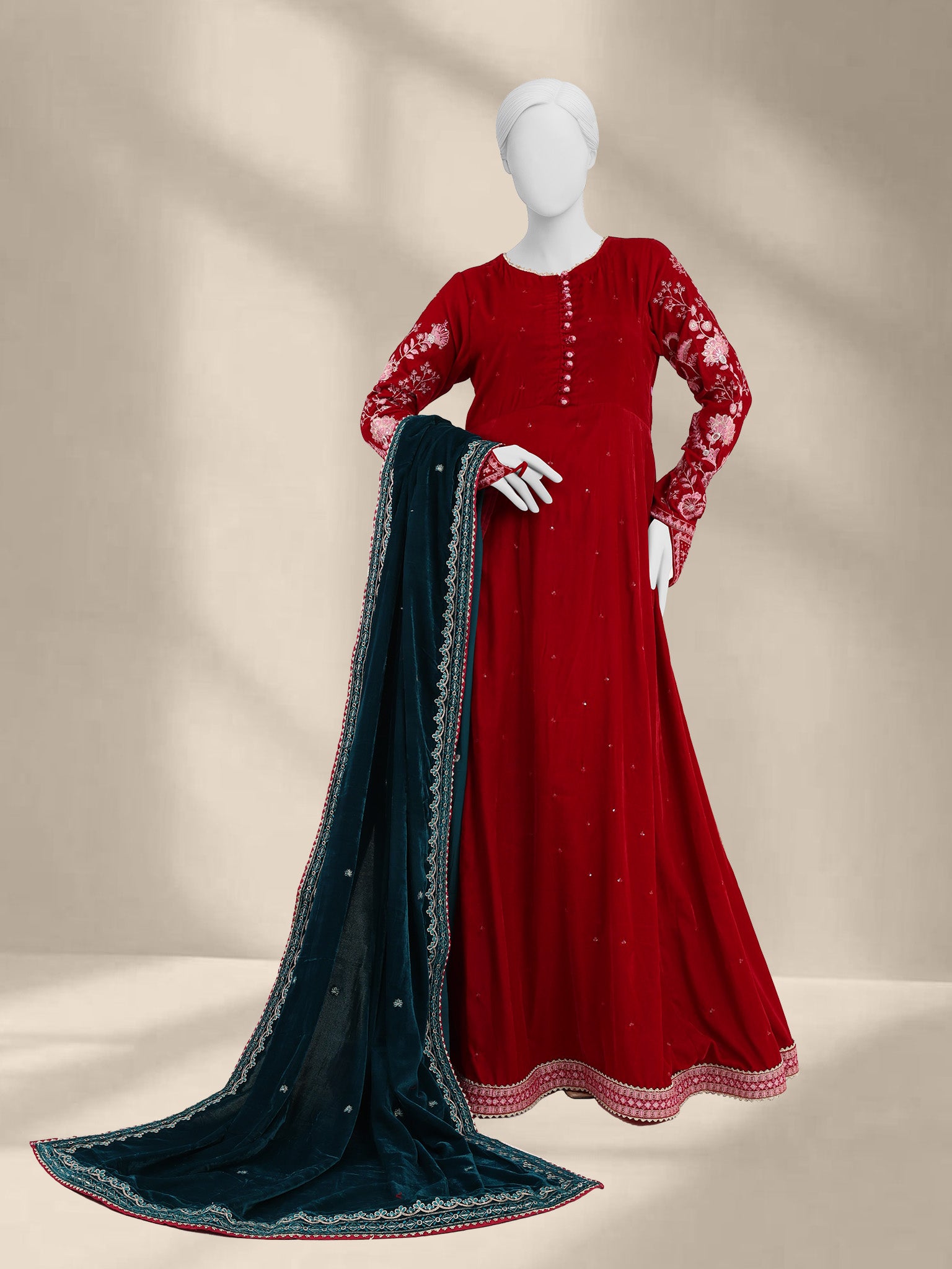 Luxury Velvet 3Pc Suit Stitched  | PJLXS-251051