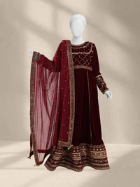 Luxury Velvet 3Pc Suit Stitched  | PJLXS-251055