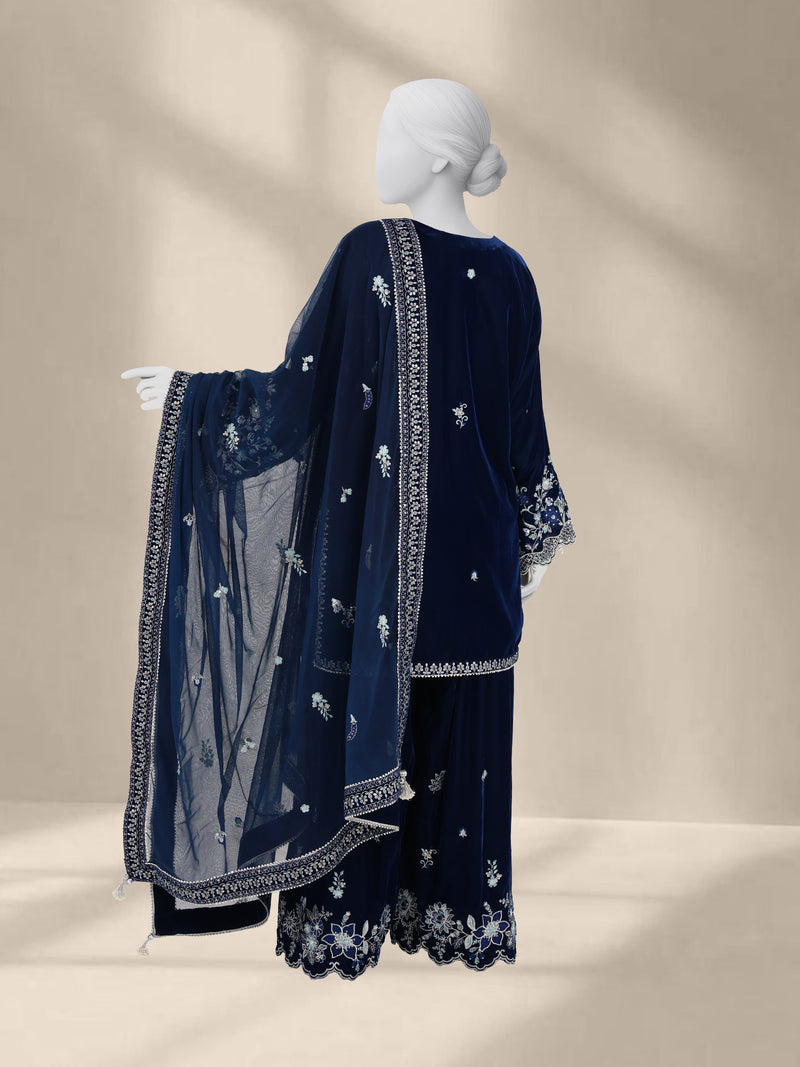 Luxury Velvet 3Pc Suit Stitched  | PJLXS-251065