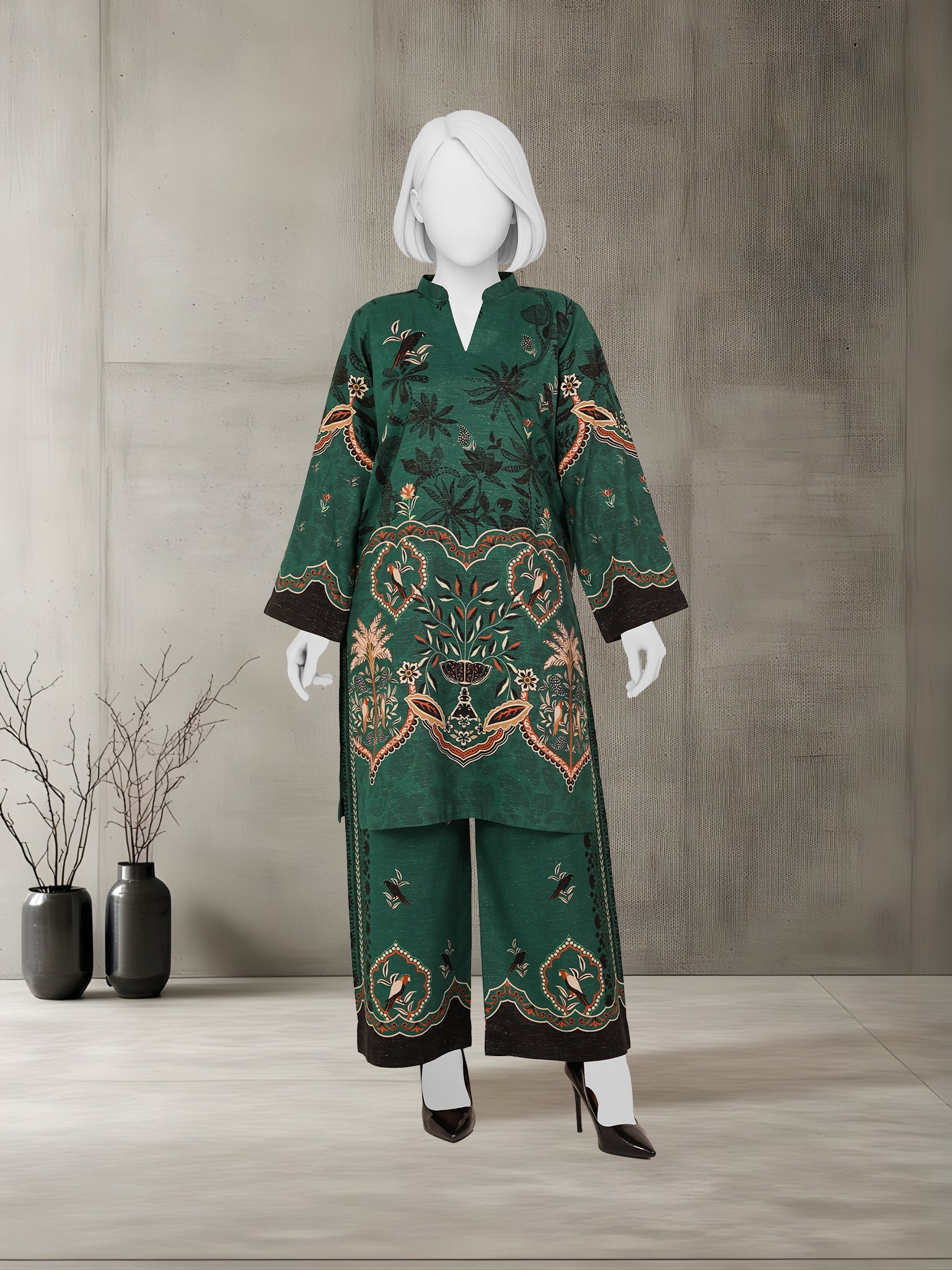 2Pc Stitched Luxury Sparkle Suit | PJSP-260922