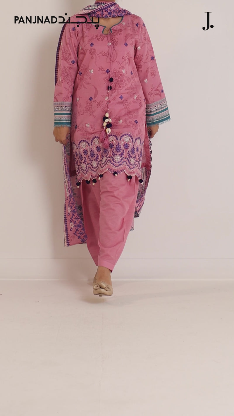 Embroidered Chikankari Khaddar 3Pc Unstitched Suit  | PJBCKU251167B