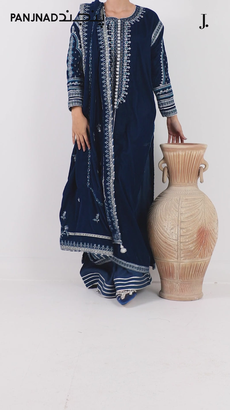 Luxury Velvet 3Pc Suit Stitched  | PJLXS-251063