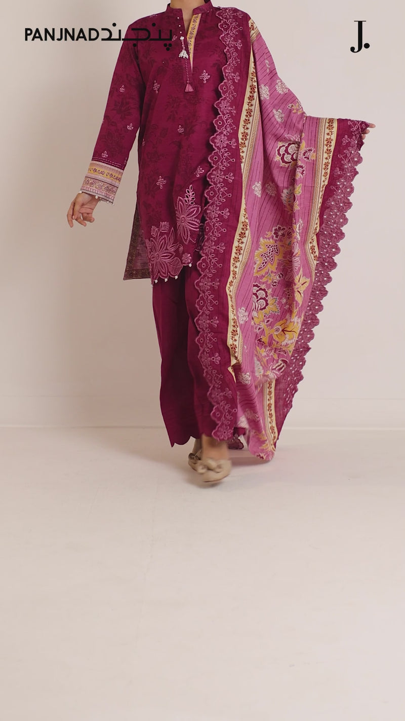 Embroidered Chikankari Khaddar 3Pc Unstitched Suit  | PJBCKU251163B