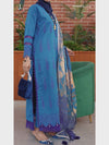 Blue Embroidered 3Pc Unstitched Suit | PJ-ESSU-24-0724