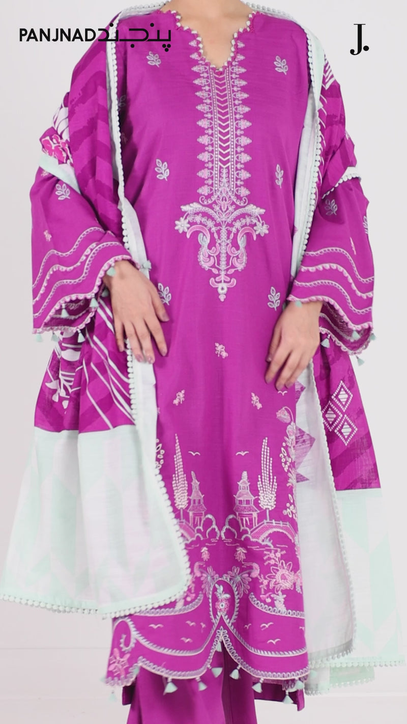 Embroidered Khaddar 3Pc Unstitched Suit | PJBKU251153B