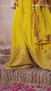 Yellow Chiffon Embroidered 3Pc Unstitched Suit | PJ-LUX-U-24-0710