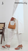 2Pc Stitched Imported Cotton Embroidered Suit | PJ-AZW-07