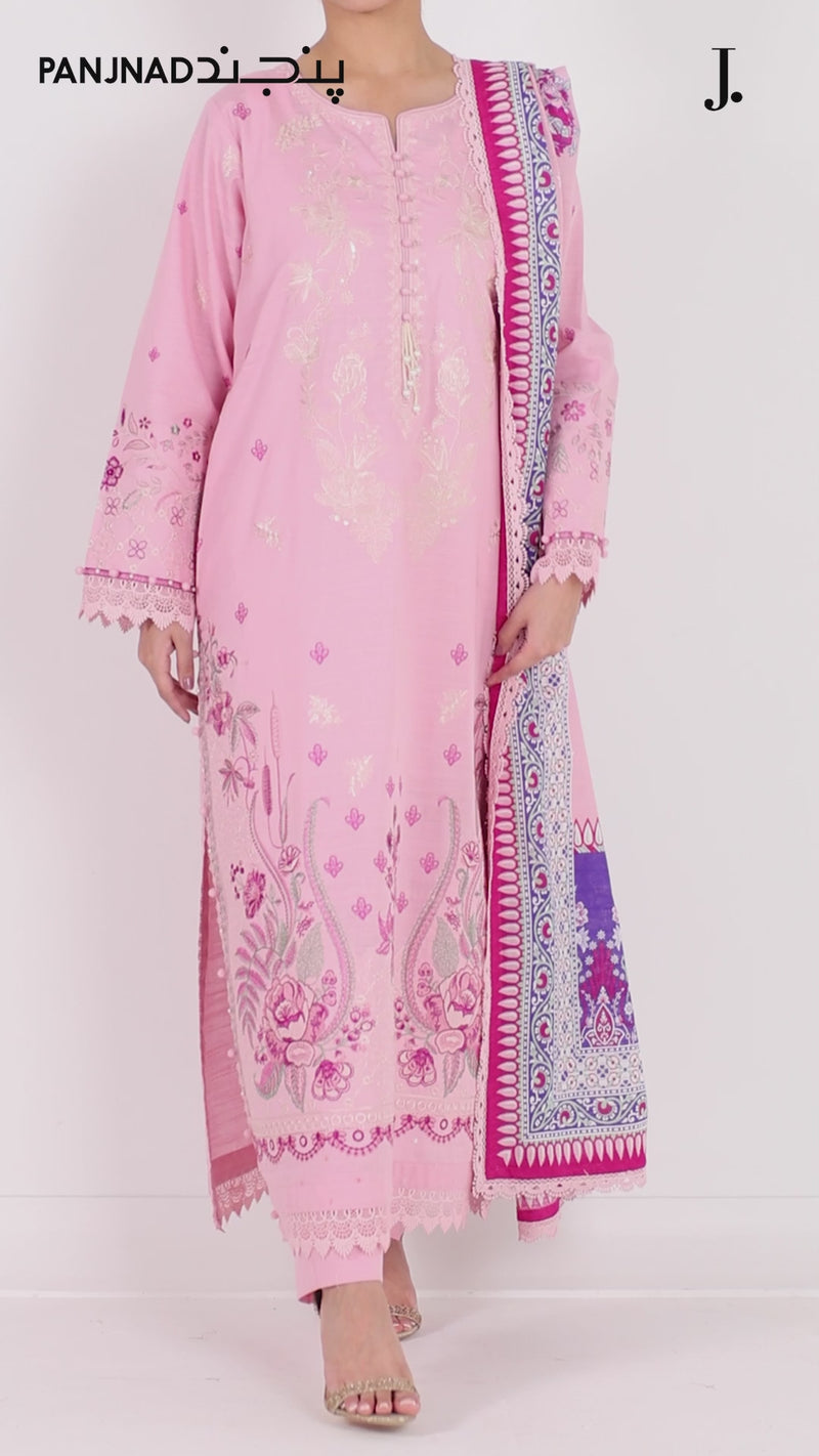 Embroidered Khaddar 3Pc Unstitched Suit | PJBKU251150A