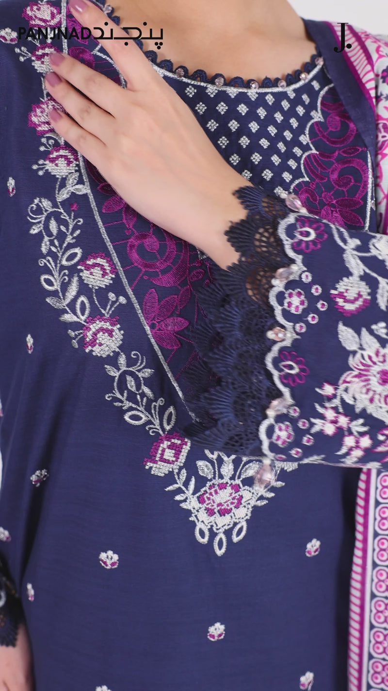 Embroidered Khaddar 3Pc Unstitched Suit | PJBKU251154B