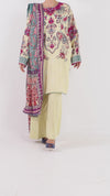 Printed Slub Viscose 3Pc Unstitched Suit | PJSL-250911